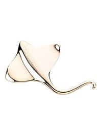 14 Karat Yellow Gold Stingray Brooch Pin or Pendant