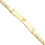 14K Miami Dolphins Small Polished Dolphin In Ring Id Anchor Bracelet - NF1081-8