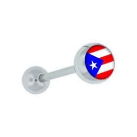Puerto Rico Logo Tongue Barbell Ring