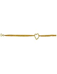 14kt Yellow Gold Mesh Chain Heart Bracelet