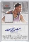 2004-05 Fleer Throwbacks Defining Authentic Jerseys Autographs Silver #TF - T.J. Ford/50