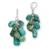 .925 Silver & Turquoise Multi-Nugget Earrings