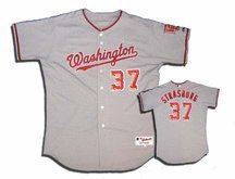 Stephen Strasburg Washington Nationals #37 Authentic Majestic Athletic Cool Base MLB Baseball Jersey (Gray)