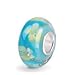G172-T - Compatible avec Pandora - Perle en argent 925, coulissante, bleue légèrement transparente