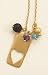 16 inch 14K Gold Plated Sterling Silver Necklace, 7/8 in Heart Tag,Amethyst/Quartz/Black Onyx Bead