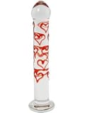 Don Wand Glass Pleasure Wand with Mushroom Tip, Red Sweetheart