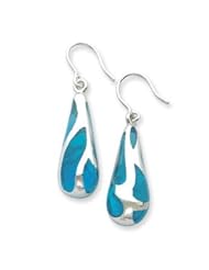 Sterling Silver Blue Resin Raindrop Earrings QE1587"