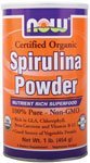 NOW Foods, Spirulina Powder Certified Organic - 1 lb.