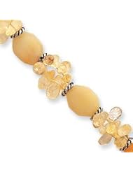 Sterling Silver 8.75inch Agate & Citrine Bracelet