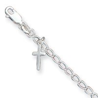 Sterling Silver Cross Charm Bracelet