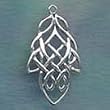 Celtic Leaf Pattern Charm/pendant Sterling Jewelry