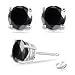Black Diamond Studs 4 Ct in 18K White Gold