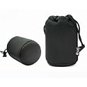JJC Medium Neoprene Lens Pouch (9.5 x 15cm) - Suitable for Canon,  Leica,  Nikon,  Olympus,  Panasonic,  Pentax,  Samsung,  Sigma,  Sony,  Tamron,  Tokina etc lenses
