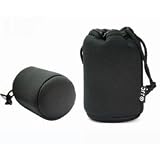 JJC Medium Neoprene Lens Pouch (9.5 x 15cm) - Suitable for Canon, Leica, Nikon, Olympus, Panasonic, Pentax, Samsung, Sigma, Sony, Tamron, Tokina etc lenses