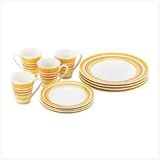 Sunburst Stripes Dinnerware - Bone China Plates
