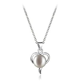 PearlsOnly Leeza White 9-10mm AA Freshwater Pearl Pendant