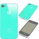Apple iPhone 4 Sky Blue Hard Logo Back Case + Free Screen Protector