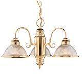 Boston Harbor Three Light Chandelier, Polished Brass