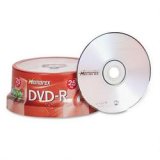 DVD R Recordable Discs on Spindle, Ink Jet Printable, 4.7 GB, Silver, 25/Pack (MEM32025638)