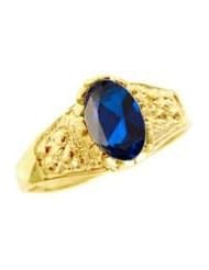 14k Yellow Gold, Mini Size Child Ring with Brilliant Lab Created Gem Classic Design