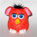 1999 McDonalds Happy Meal Toy Furby #6-2 Red-Orange Body with Black Hair and White Feet