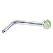 Solid 14KT White Gold 2mm Genuine Peridot L-Shaped Nose Ring - 18 Gauge
