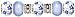 7PC GLASS/METAL BEAD BLUE FLOWERS...COU 34699040