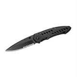Buck 198BKX Mantis TM, Black Oxide, Partially Serrated, Frame Lock Folding Knife by Buck Knives