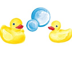 Childrens Toyshop  Toys : Rubber Ducks Bubbles Bathroom Wallies Wallpaper Cutouts