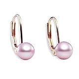 14k Gold, Pink Cultured Pearl Earring