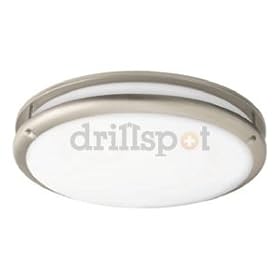 American Fluorescent CSC2232NT Contemporary Flush Mount, Nickel Finish Trim Bands, 19-Inch by American Fluorescent