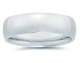 7 mm Plain Domed Comfort-Fit Men's Wedding Band in 18k White Gold