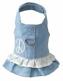 Doggles DOHADHXS-04 Harness Dress - Hemp XS Blue with Peace