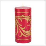 Red and Gold Holiday Swirl Candle
