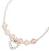 6 Liquid Silver/Clear & Pink Crystal/Open Heart Children's Bracelet