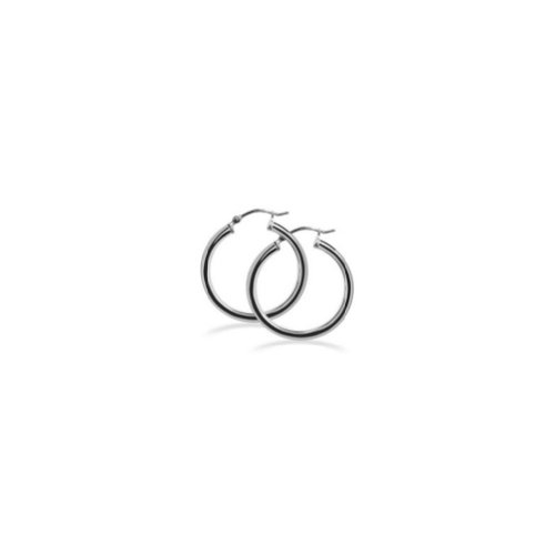 BDES004 2mm Thick Sterling Silver Hoop Earrings with 0.6" Diameter