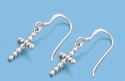Sterling Silver Earrings - Crosses - 17 mm
