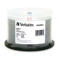 Verbatim 95203 4.7GB up to 16x DataLifePlus Shiny Silver Hub Logo Recordable Disc DVD-R (50-Disc Spindle)