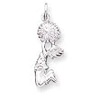 Sterling Silver Cheerleader Charm - JewelryWeb