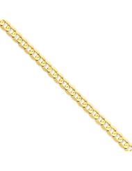 14k Gold 5.25mm Concave Curb Chain 16 Inches