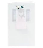 Pink Dress on a Miniature Hanger with Seed Beads Greeting Card