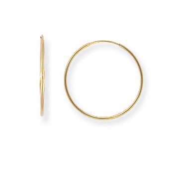 14k Yellow Gold Large (L) Size 1 3/8″ (35mm) Endless Hoop Earrings, Hypo-Allergenic