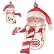 Cincinnati Reds 3" Acrylic Striped Home Run Snowman - MLB Baseball