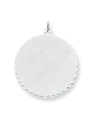 Sterling Silver Engraveable Round Patterned Disc Charm