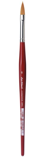da Vinci Watercolor Series 5584 CosmoTop Spin Paint Brush, Pointed Oval Synthetic with Red Handle, Size 8