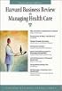 Harvard Business Review on Managing Health Care (Harvard Business Review Paperback Series) (Harvard Business Review Paperback Series)