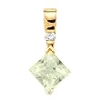 14K Yellow Gold Prasiolite (Green Amethyst) and Diamond Pendant