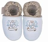 Robeez * Royal Luxury Collection -- Classic Crest Light Blue * Soft Sole Baby Shoes 3-6 months * 08 Limited Edition Collection -- Comes With Special Deluxe Keepsake Box !! Great For Newborns And Baby Showers!!! We Have Large Selections! *