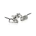 Satin Silver Cat with Rubber Tail Cufflinks with Presentation Box