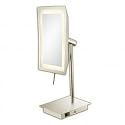 LED Lighted Vanity Mirror - Rectangle - (Brushed Nickel) (15.25"H x 8.75"W x 6"D)